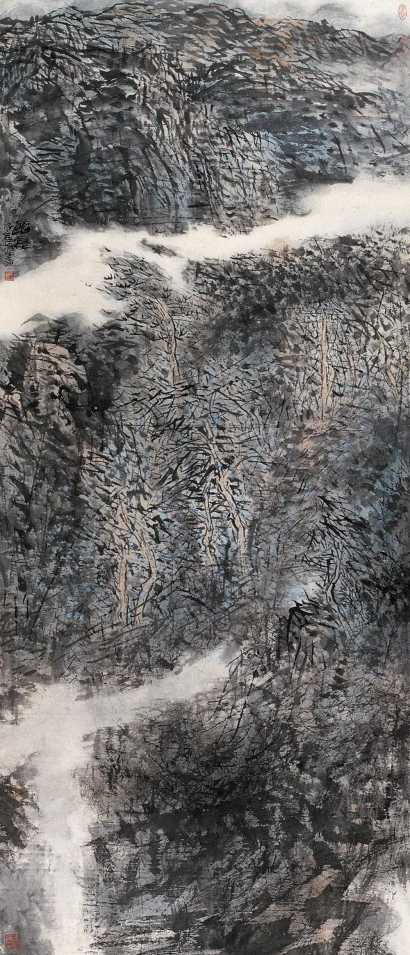 王健尔 1998年作 幽壑 屏条